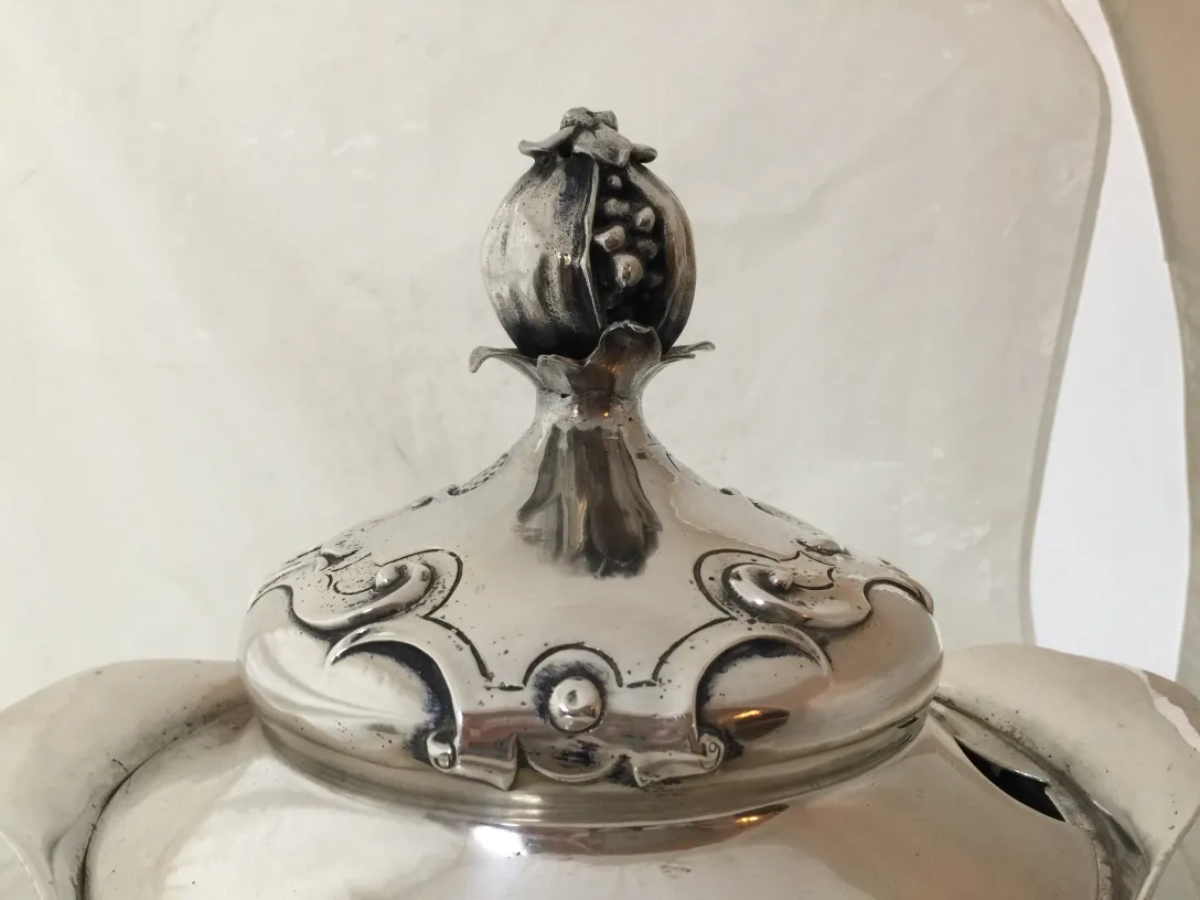 wmfs punch bowl with a decorative antique lid