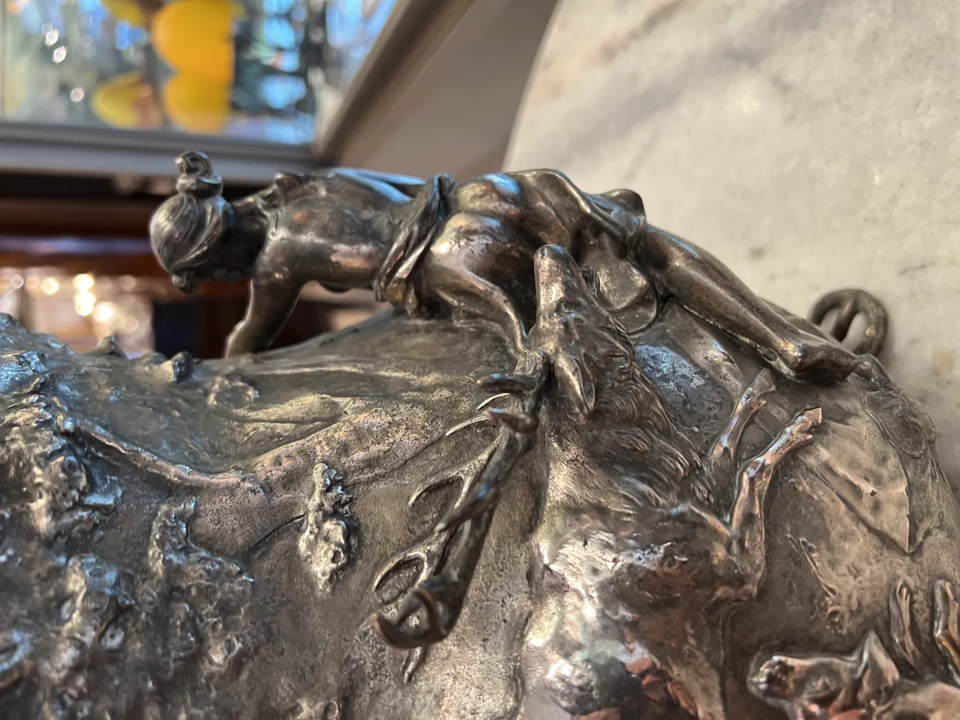 Bol à punch ancien WMF avec une figure sur la surface