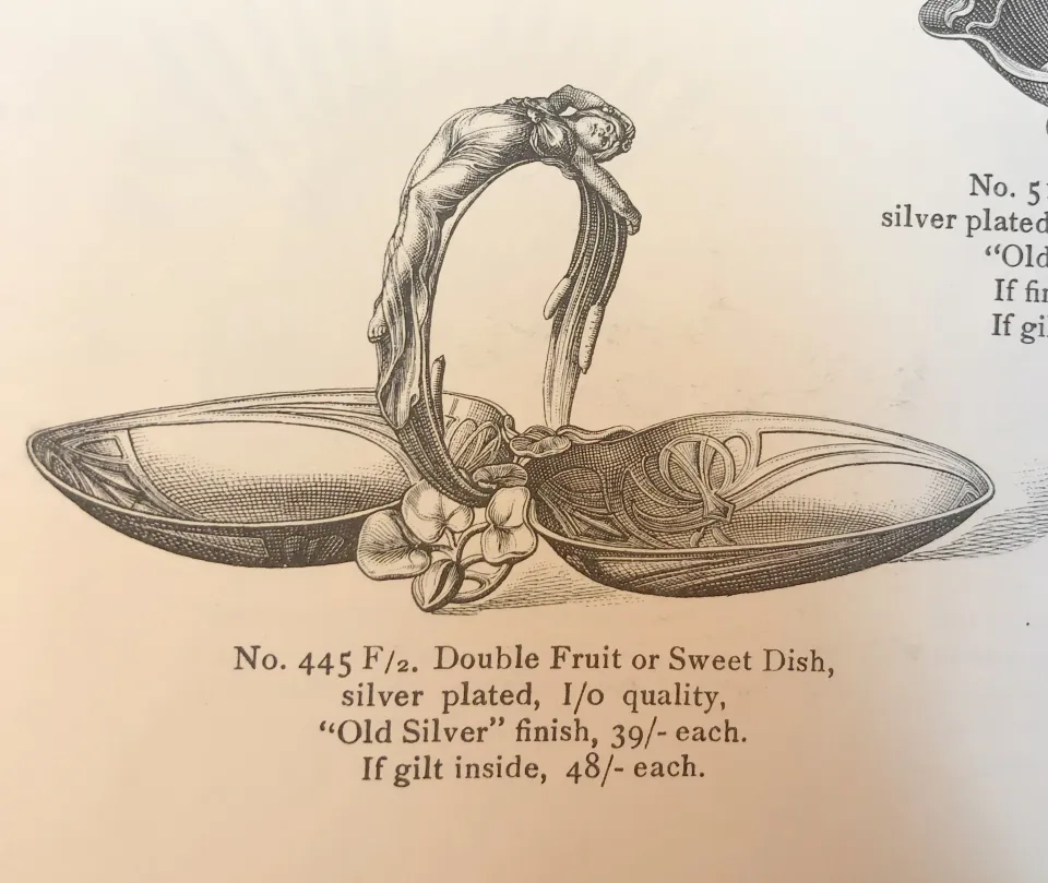 Bandeja de cartas antiga com design floral elegante WMF