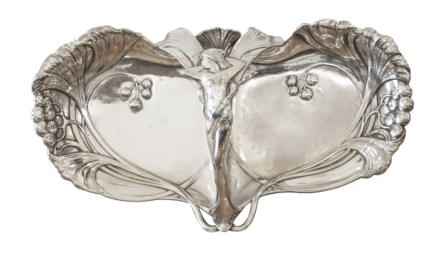 antique WMF card tray featuring an elegant floral design