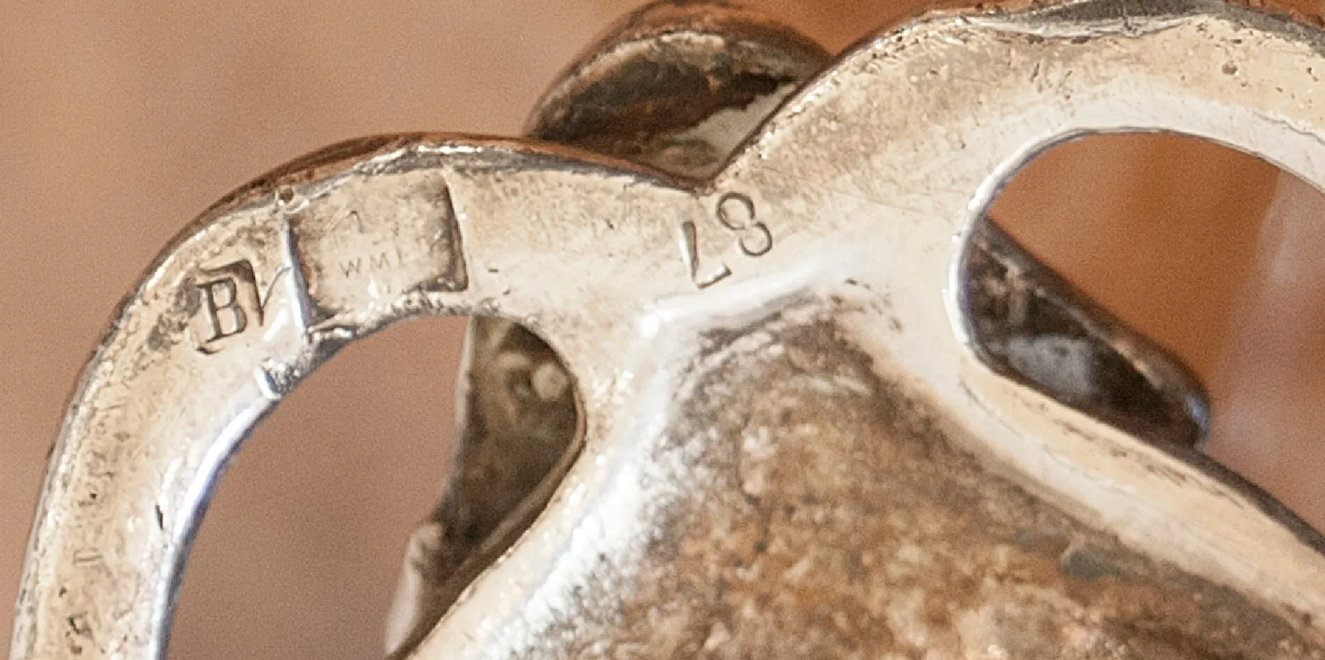 декоративный античный лоток для карточек WMF с гравировками