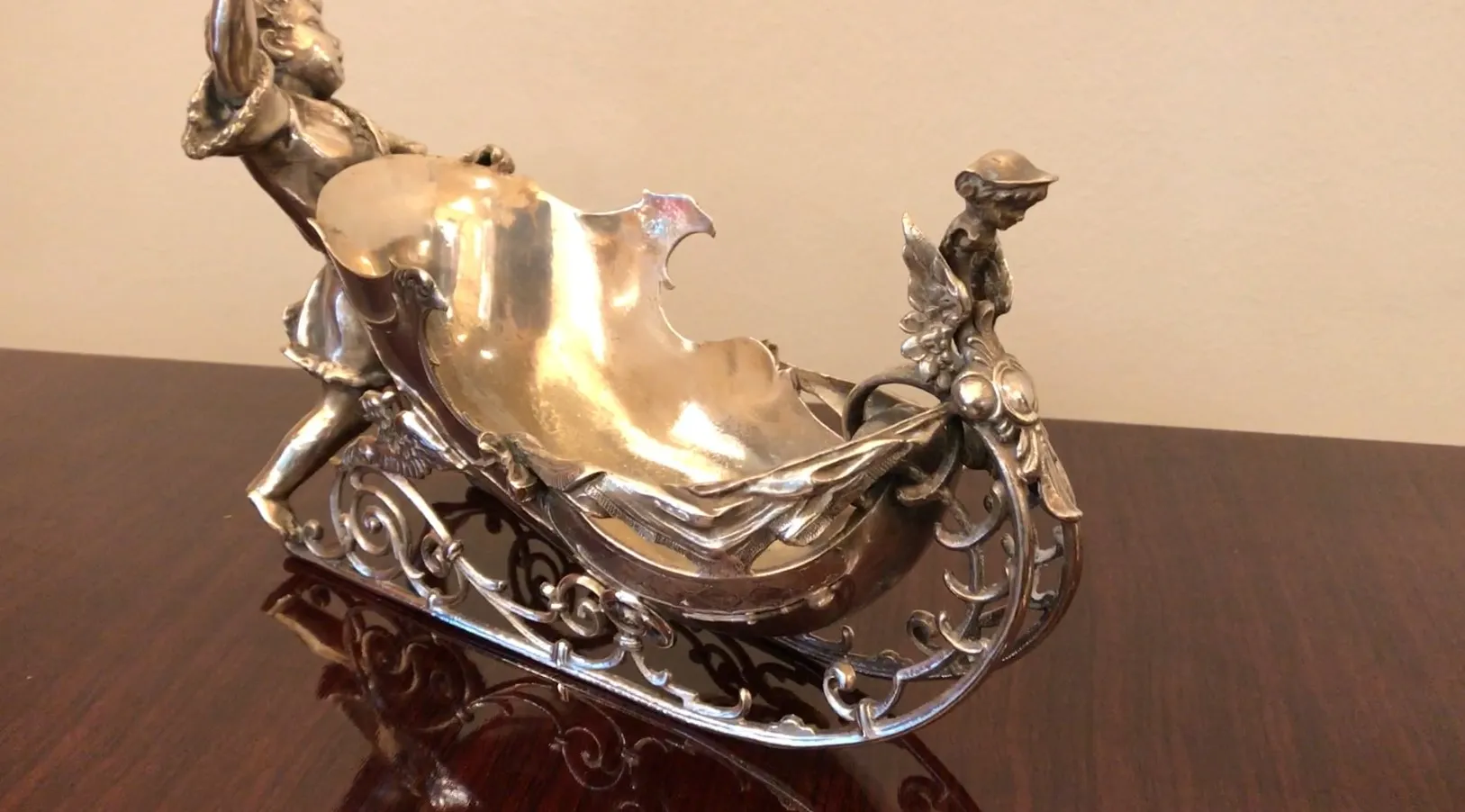 plateau ancien de cartes WMF avec design ornemental