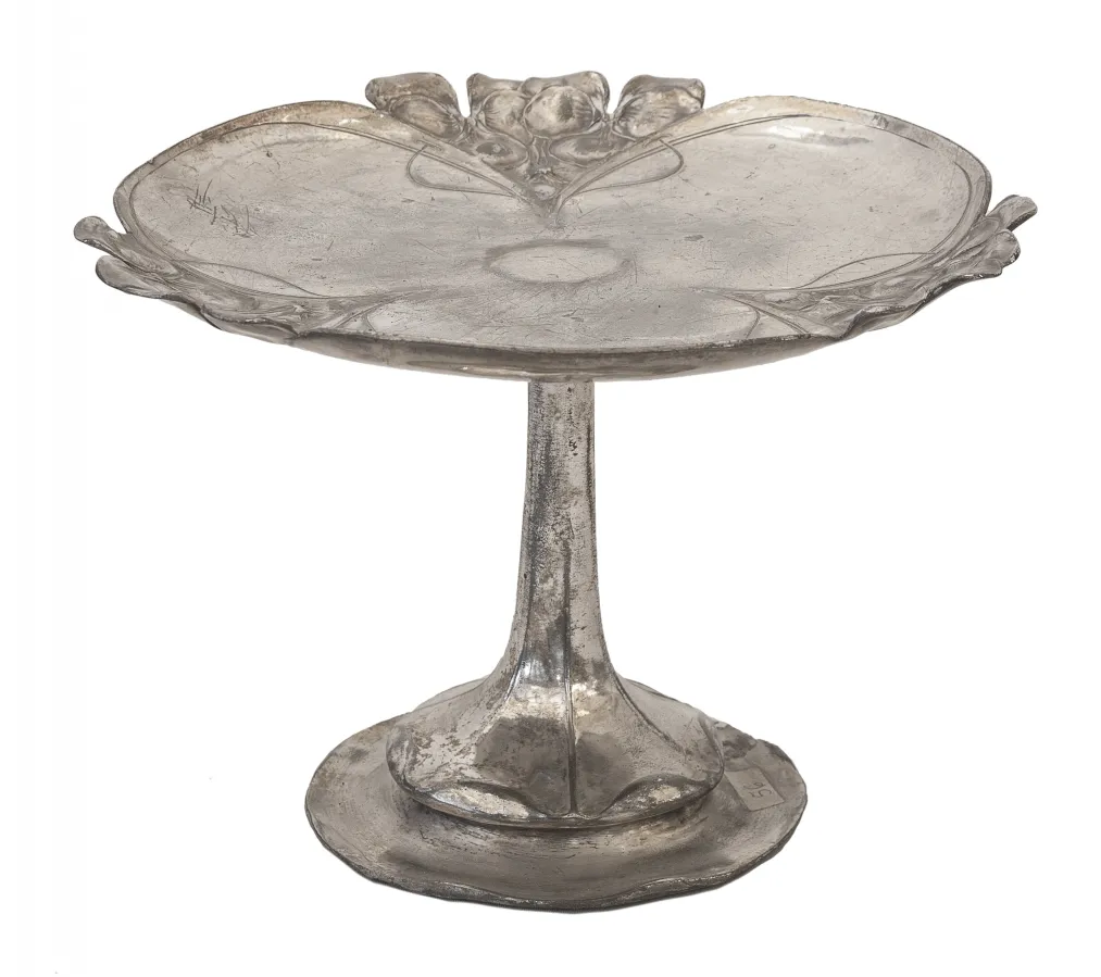 antique card tray WMF with floral design