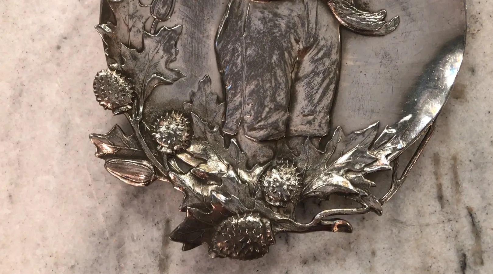 plateau ancien de cartes WMF avec éléments décoratifs