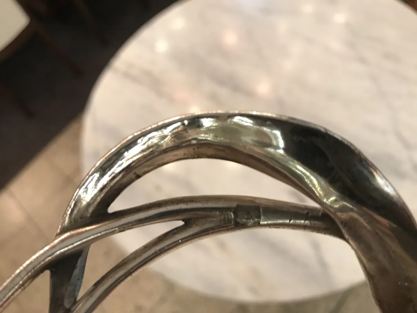 antique card tray WMF with elegant curves and subtle background