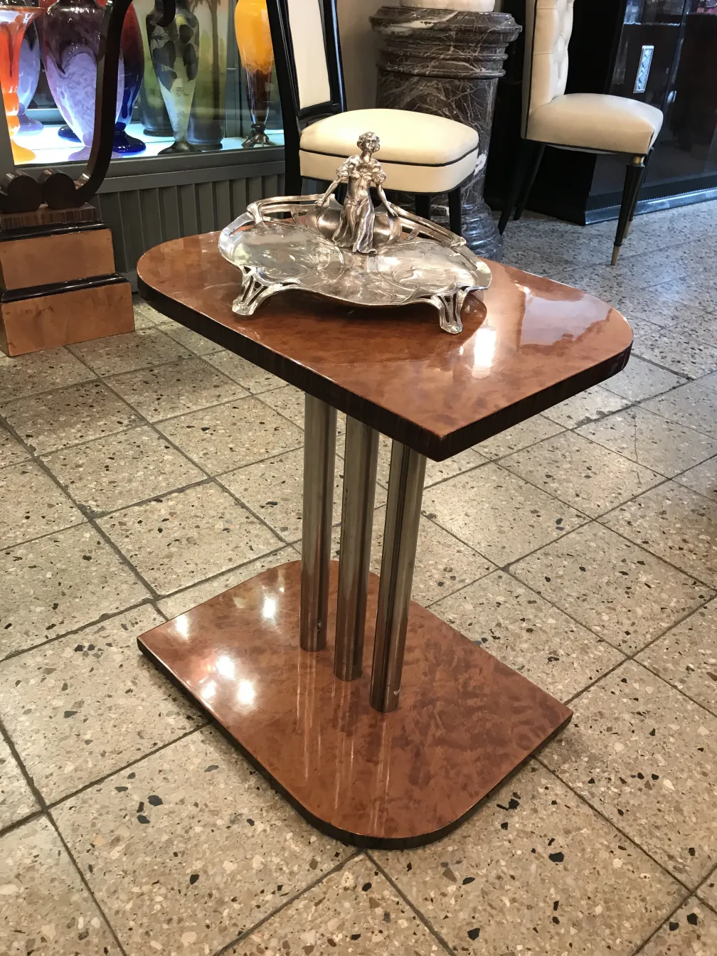 antique card tray WMF in an elegant setting