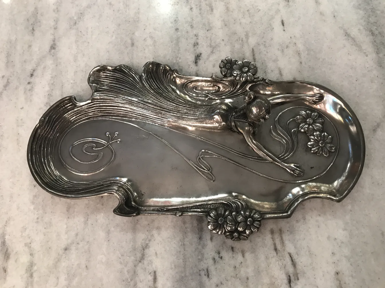 antique card tray WMF with decorative design