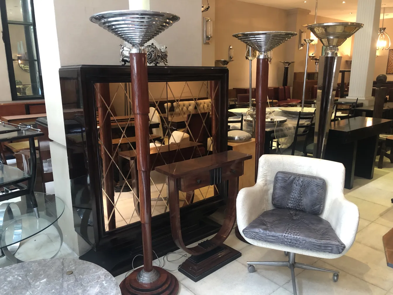 Antique armchair with a comfortable design in an elegant setting.