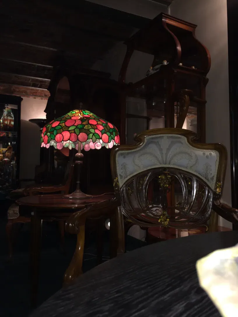 5 fauteuils antérieurs avec des détails art nouveau dans un cadre élégant.