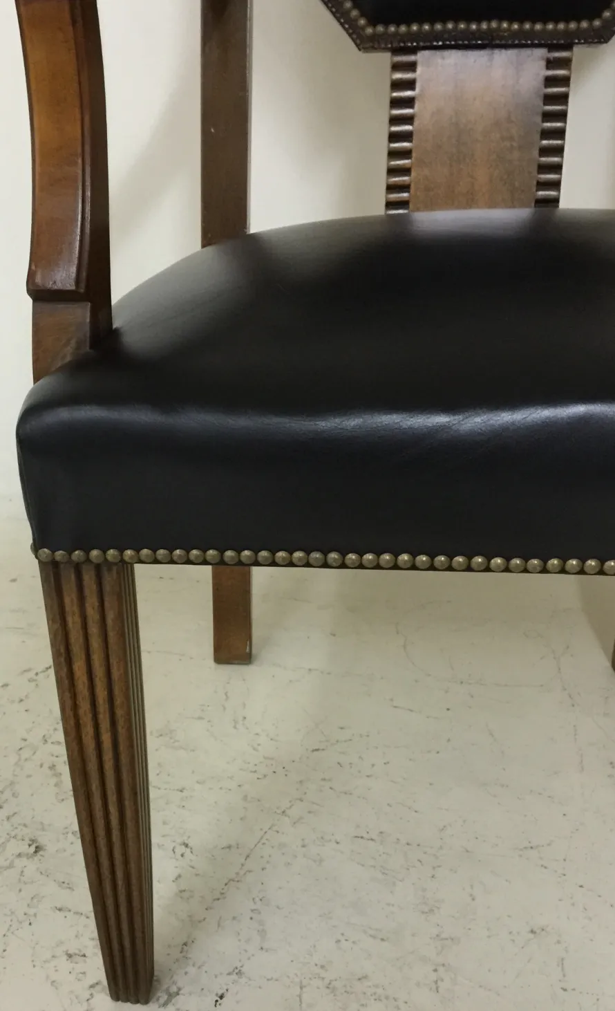 antique desk chair with decorative details