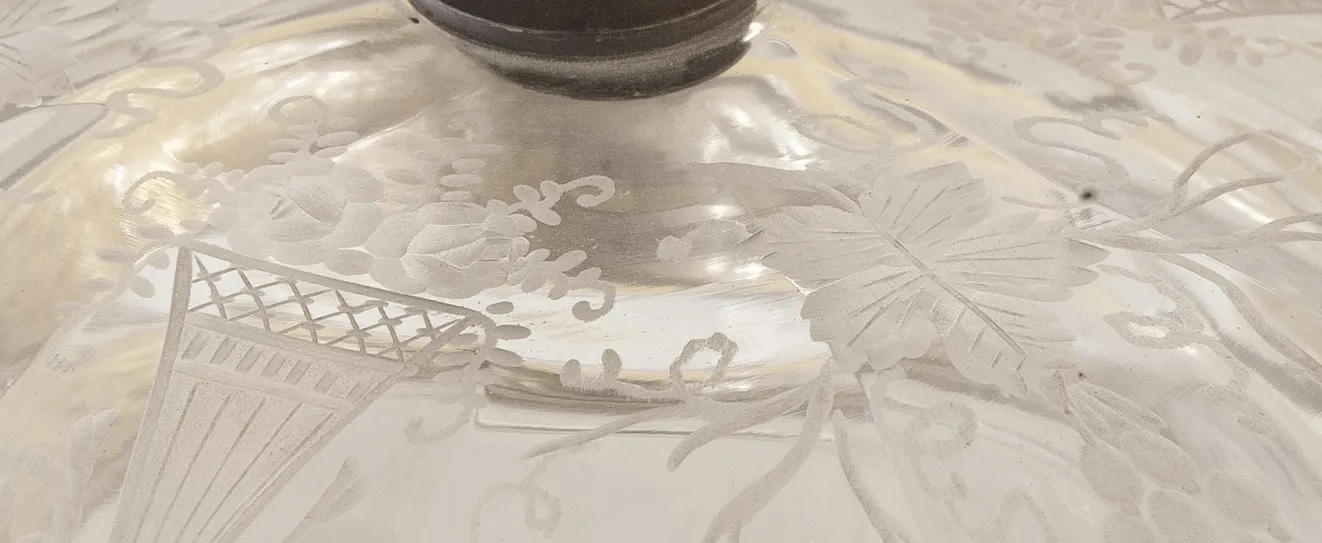 antique candy box with engraved details on the surface