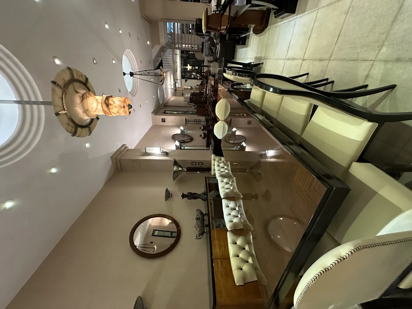 Six antique chairs in a cozy setting with elegant decor and classic details.