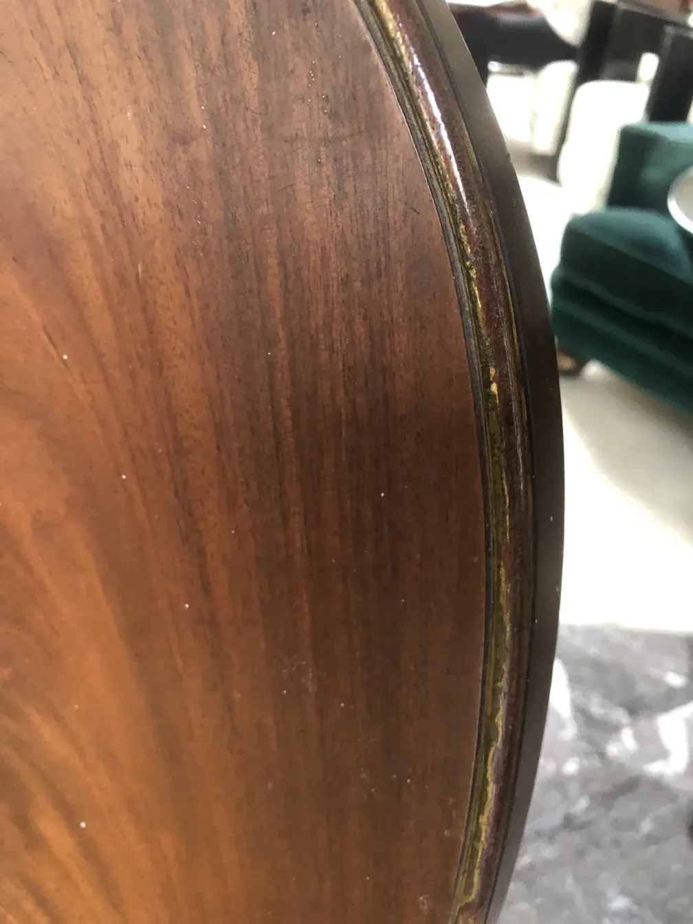 Side view of antique jansen chairs with subtle details