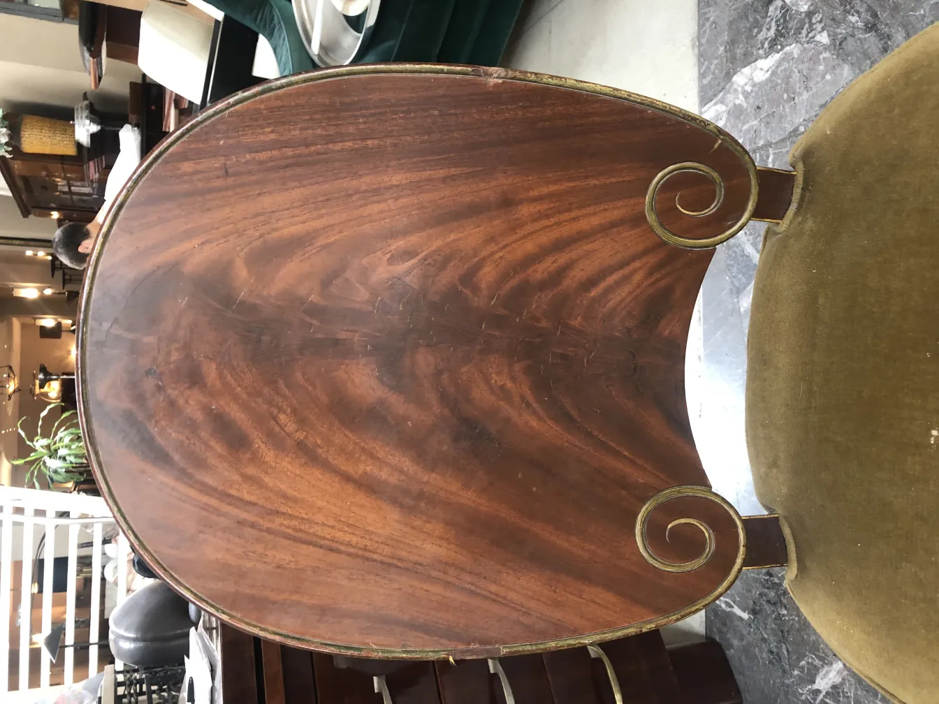 Top view of antique chairs with decorative details