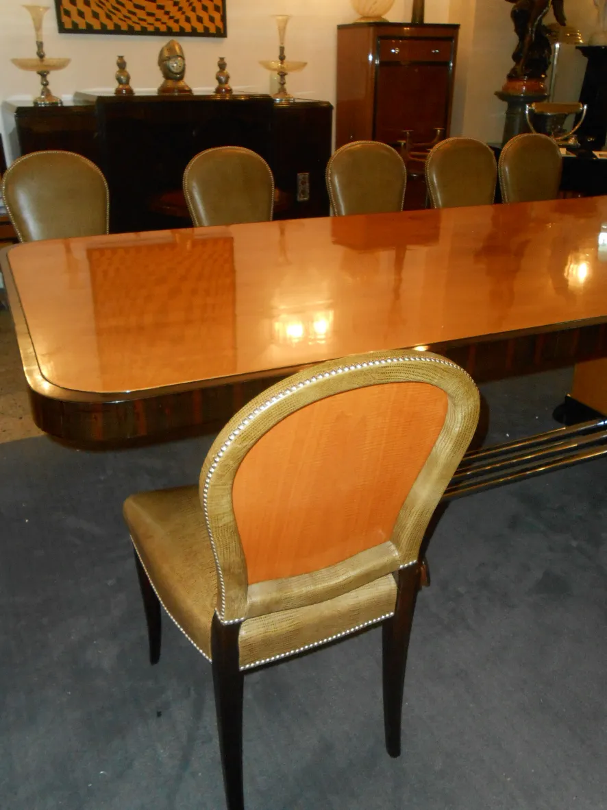 12 elegant antique dining chairs in the dining room