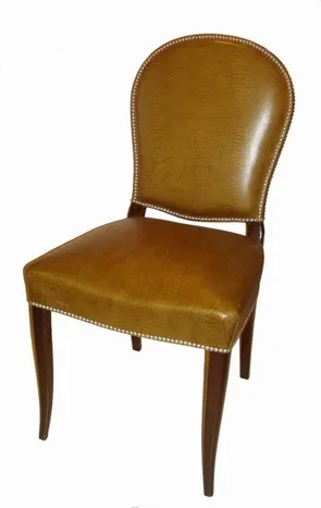 Antique chair with high back and glossy finish