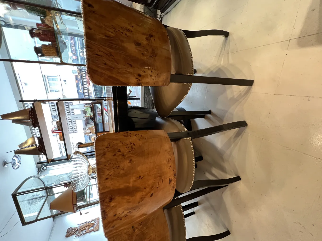 Set of 12 antique chairs with a wooden backrest