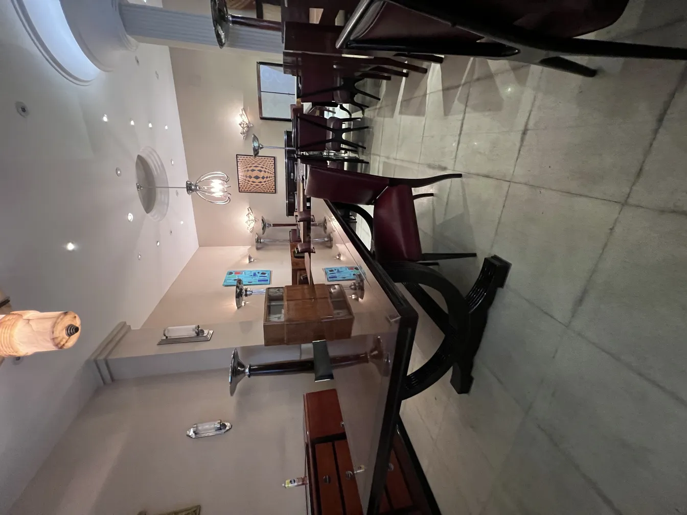 Set of 12 antique chairs in an elegant setting