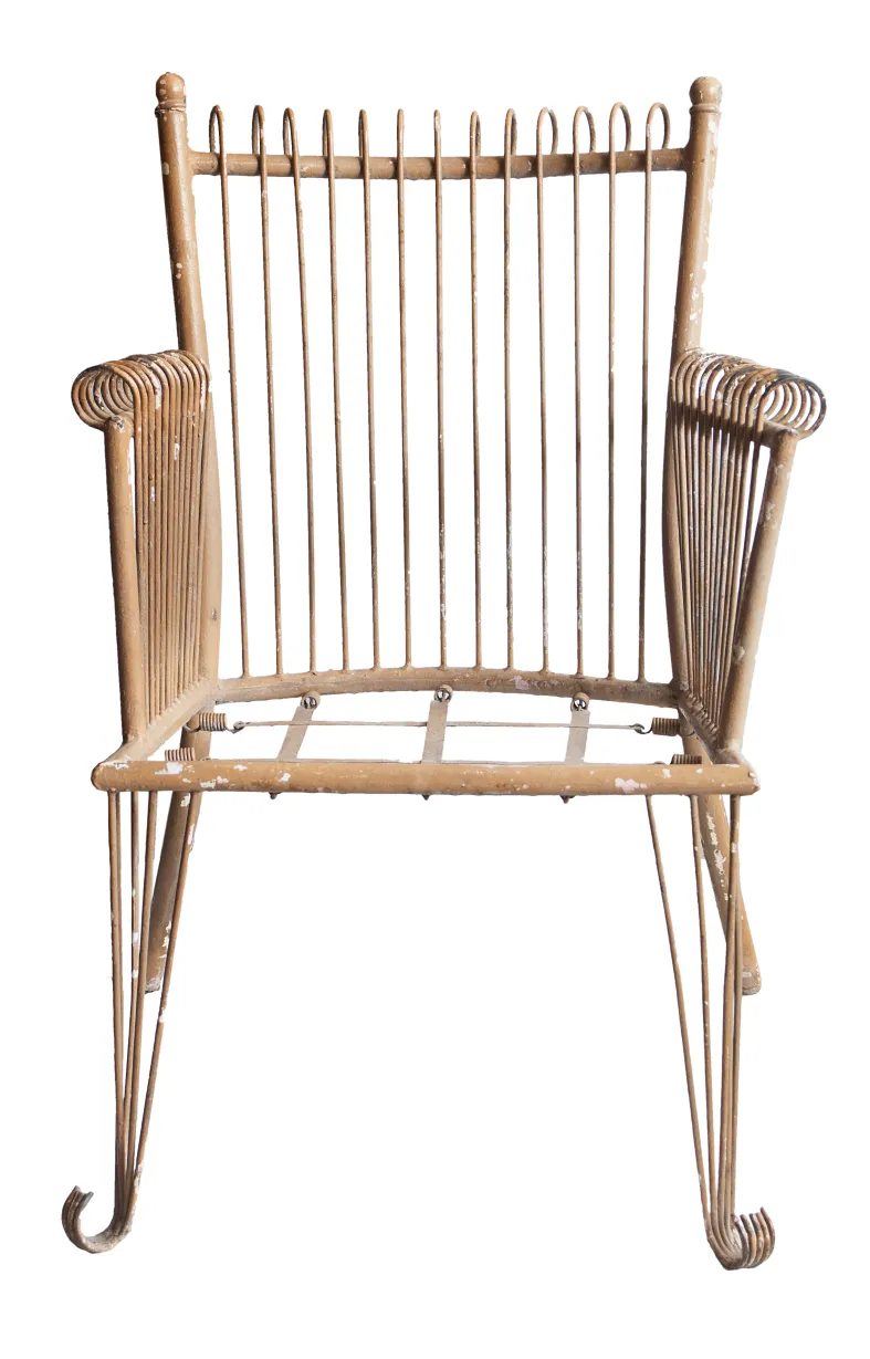 Ensemble de 4 fauteuils de jardin antiques au design unique