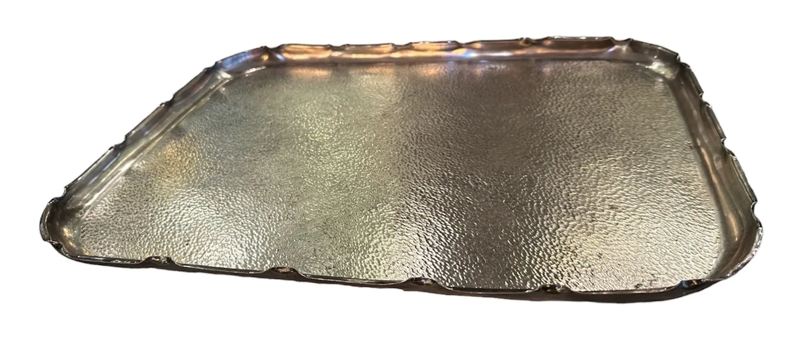 antique tray with shiny decorative edge
