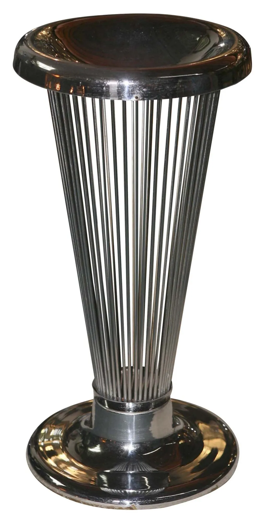 suporte para guarda-chuva antigo com base redonda e varas verticais