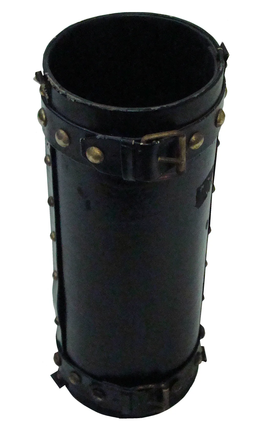 porte-parapluie ancien noir avec des détails décoratifs