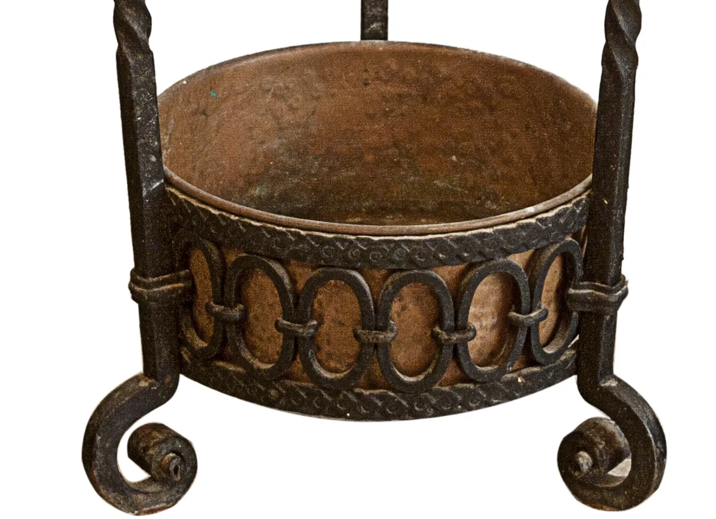 Porte-parapluie ancien au design élégant pour le rangement.