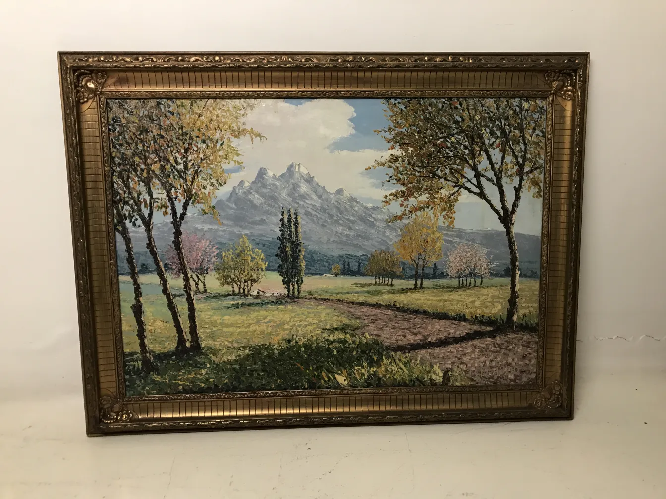 그림 Crispino 고대, 산과 나무의 풍경.