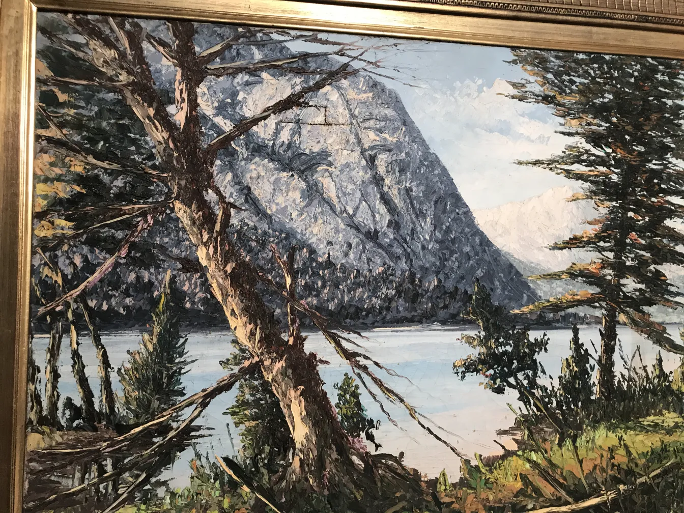 古董Crispino绘画，展示山水风景