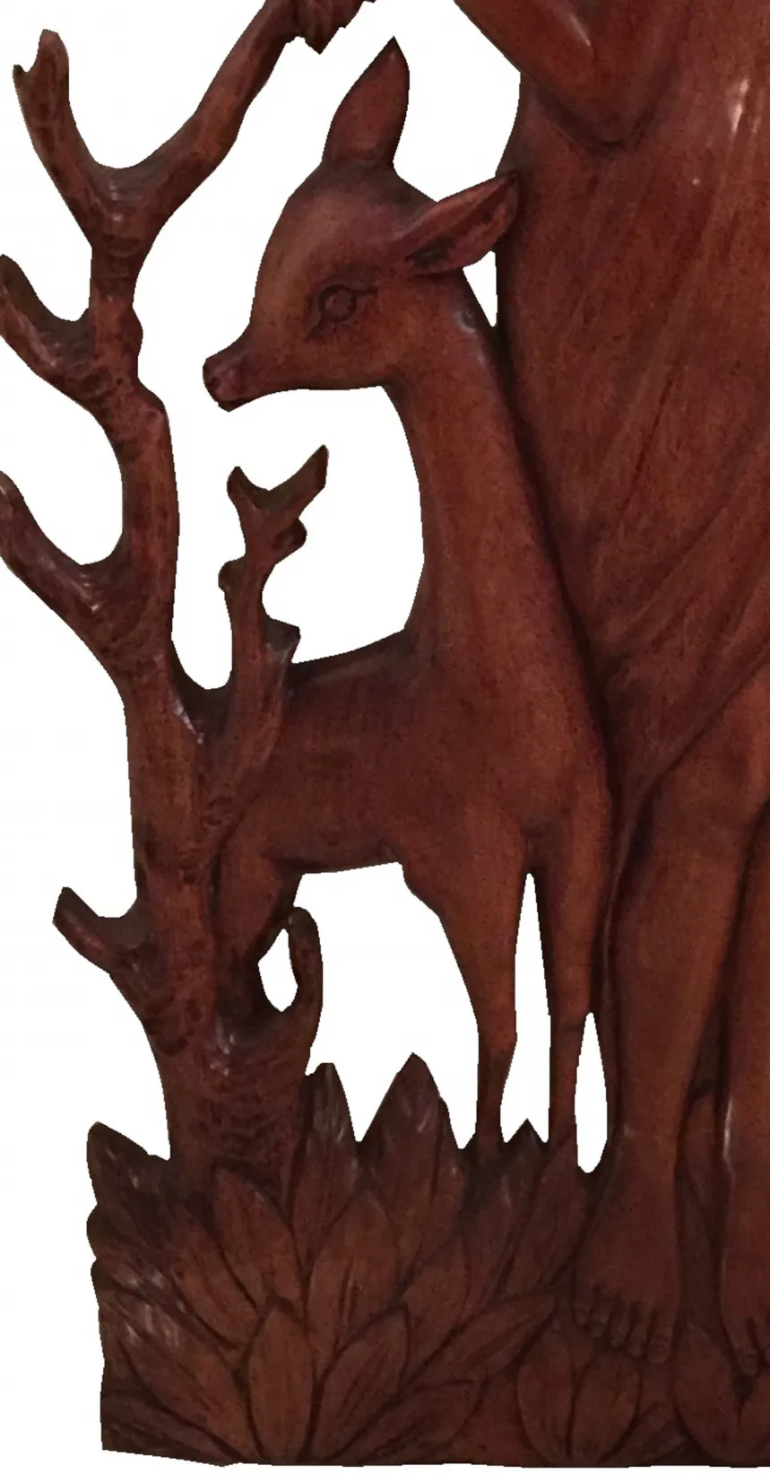 Antike Wandplatte mit Details von Reh und Baum