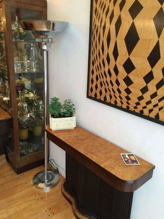 detail of antique marquetry with geometric patterns