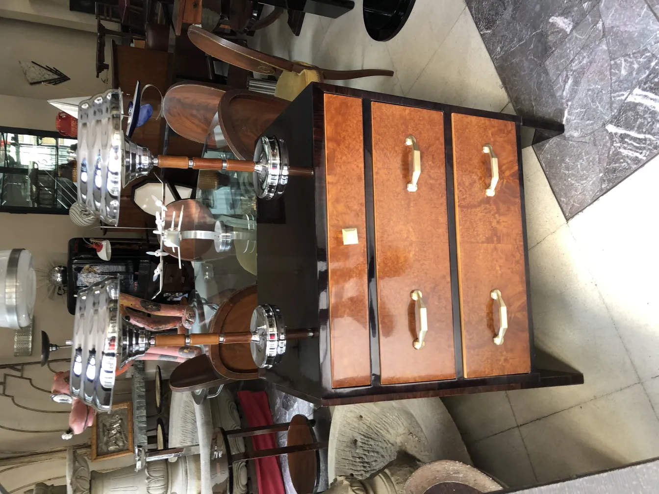 two antique table lamps with elegant design in a decorative setting