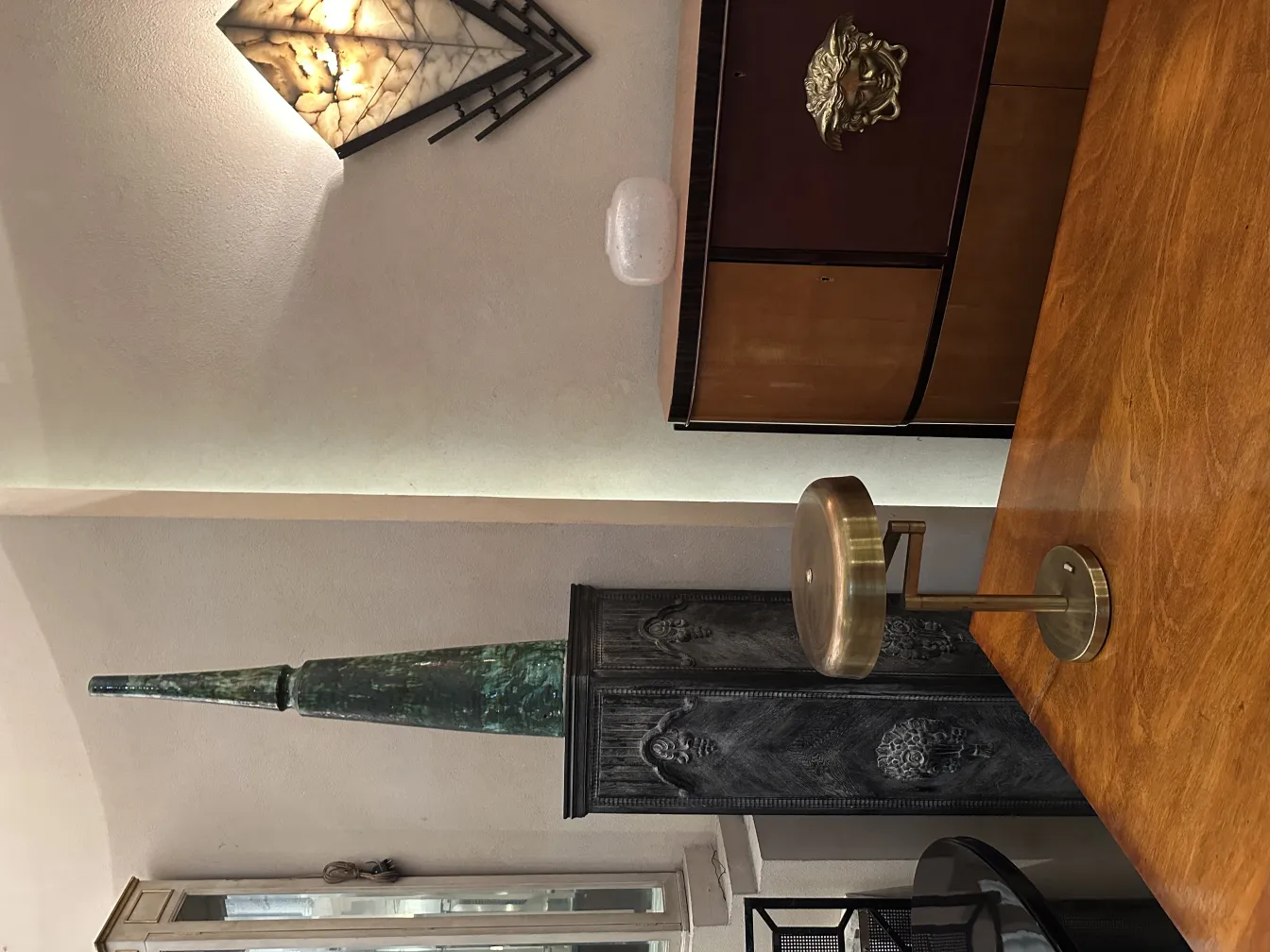 two antique table lamps in a stylish setting