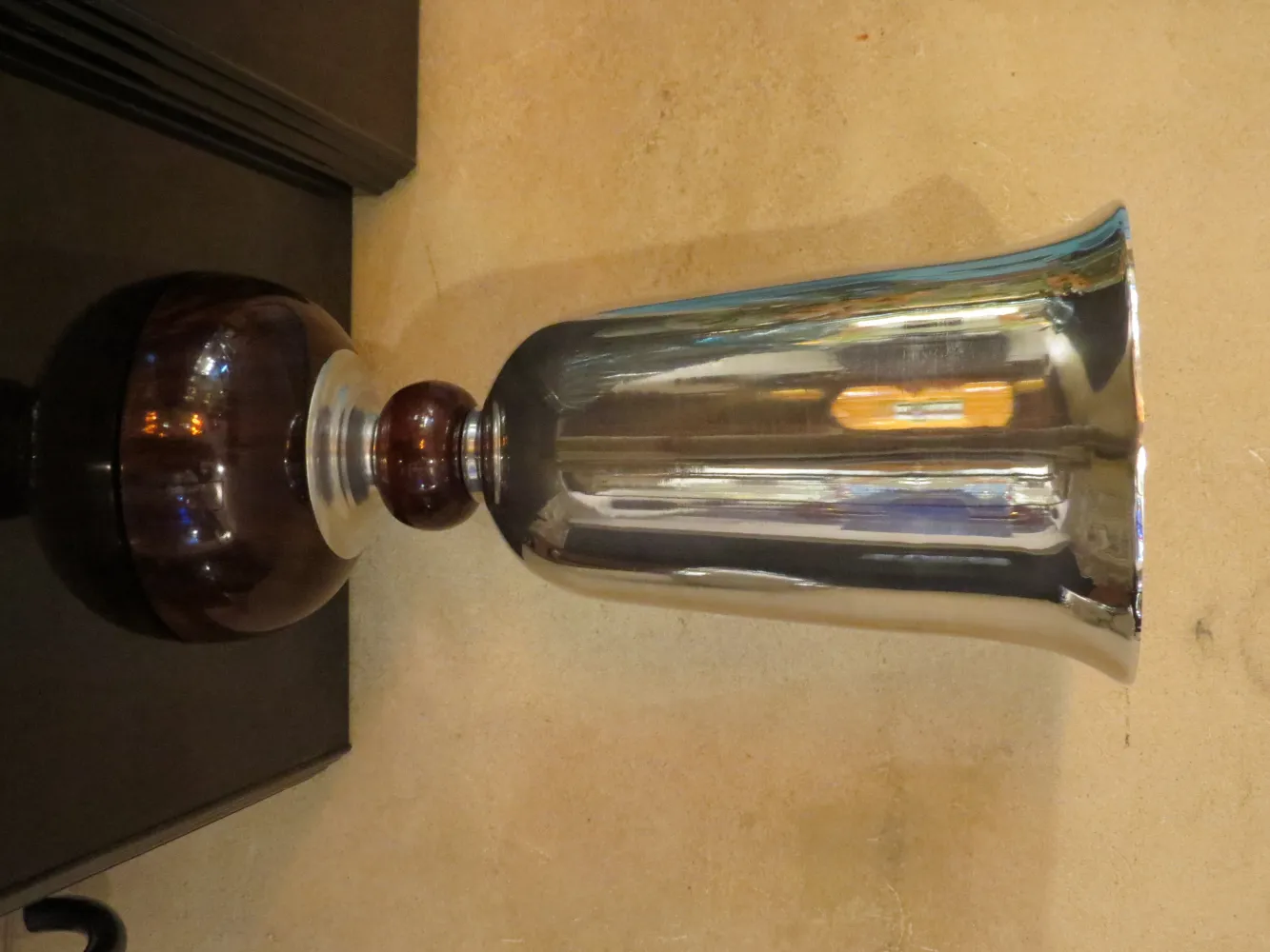 two antique table lamps with elegant bases and shades