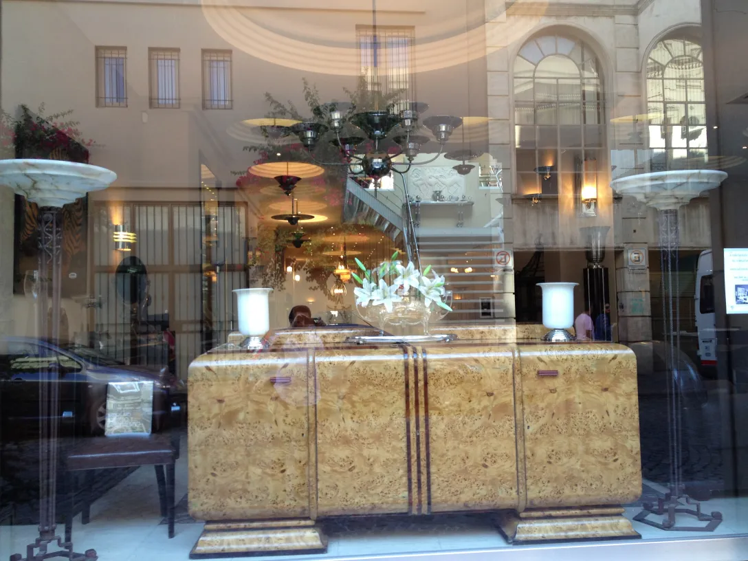 Two antique table lamps with an attractive design in an elegant setting.