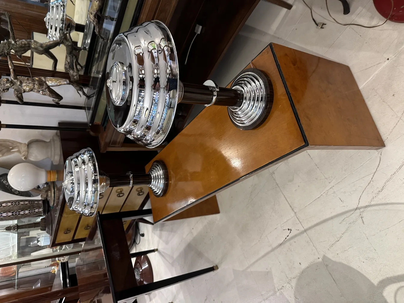 antique table lamps with elegant bases in a decorative setting