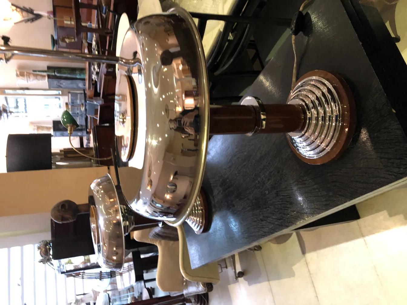 two antique table lamps with elegant design