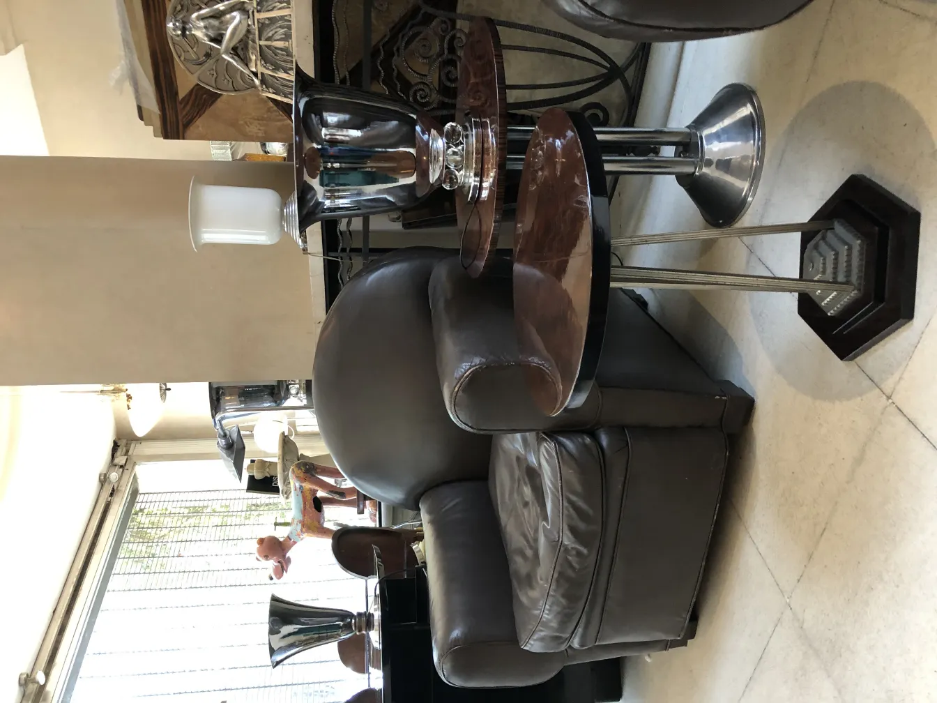 two elegant antique table lamps in a classic setting