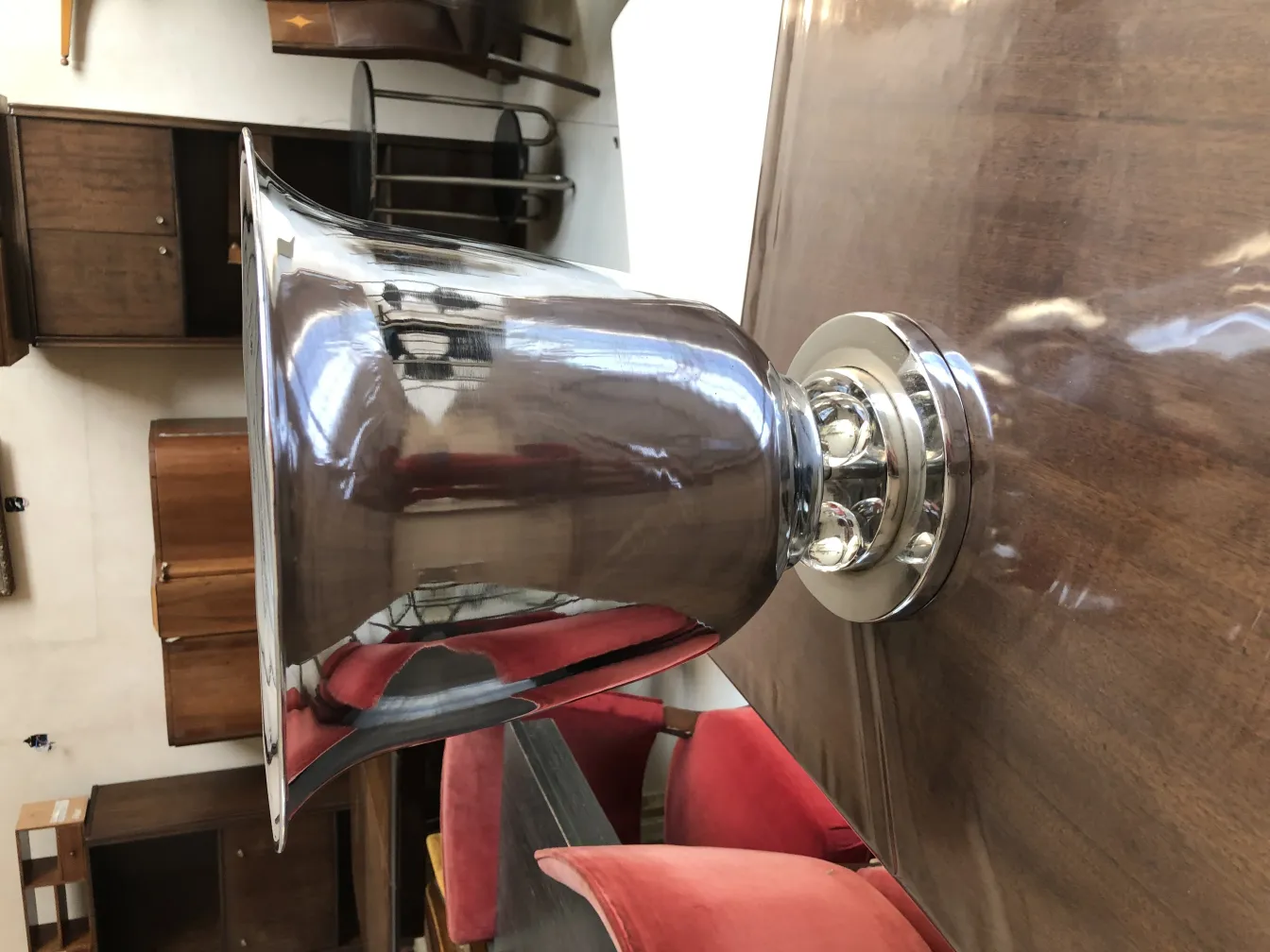 two shiny vintage table lamps in a cozy setting