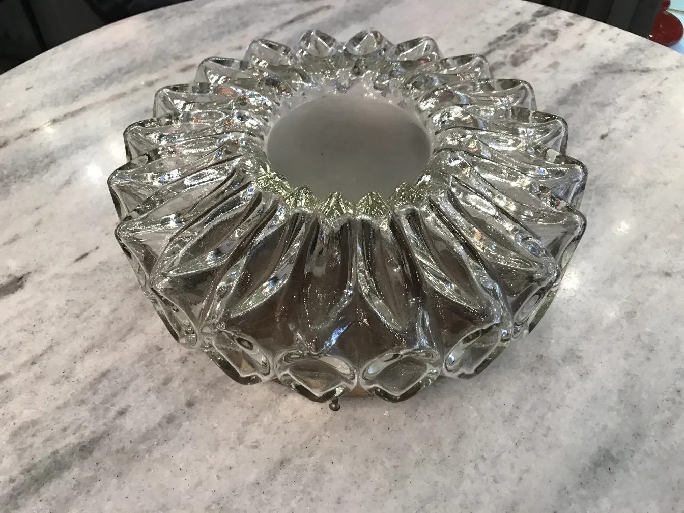 antique ceiling light with glass details in decorative shape