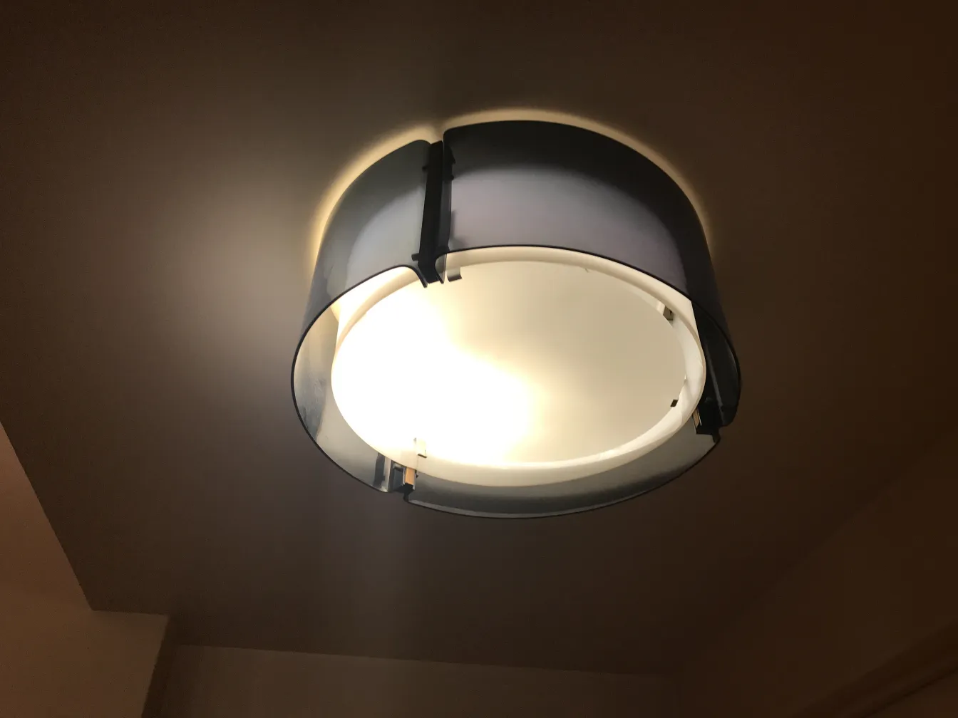 antique round ceiling light with soft illumination, elegant setting