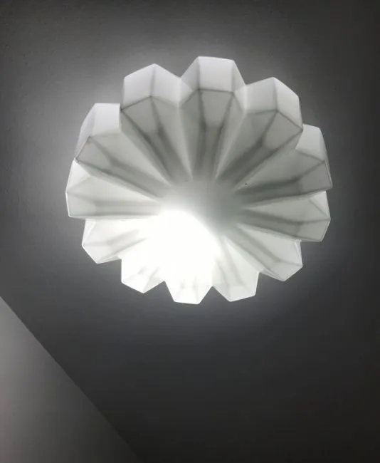 antique ceiling light with intricate design, central bright light