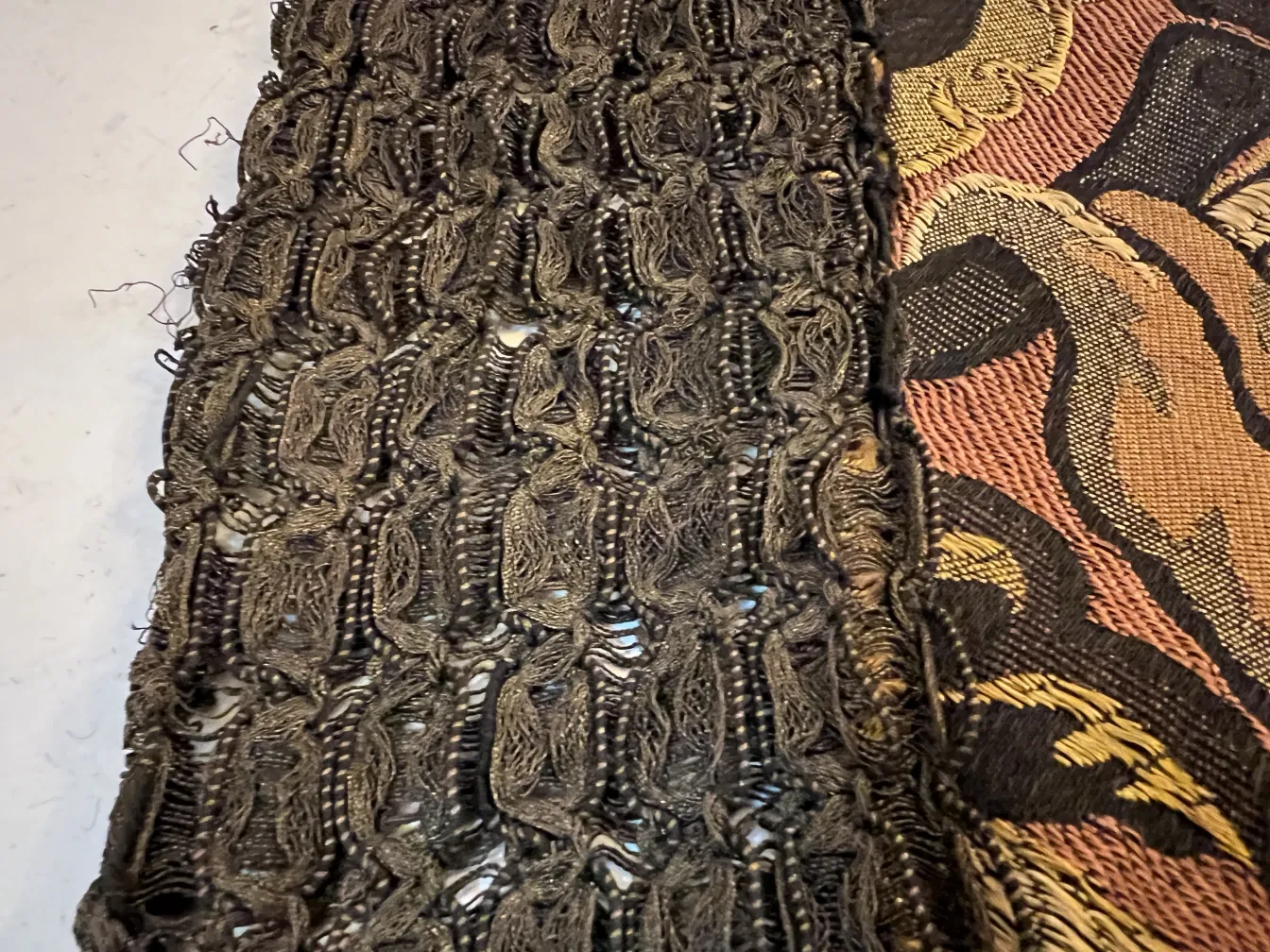 antique tablecloth with intricate design and decorative details