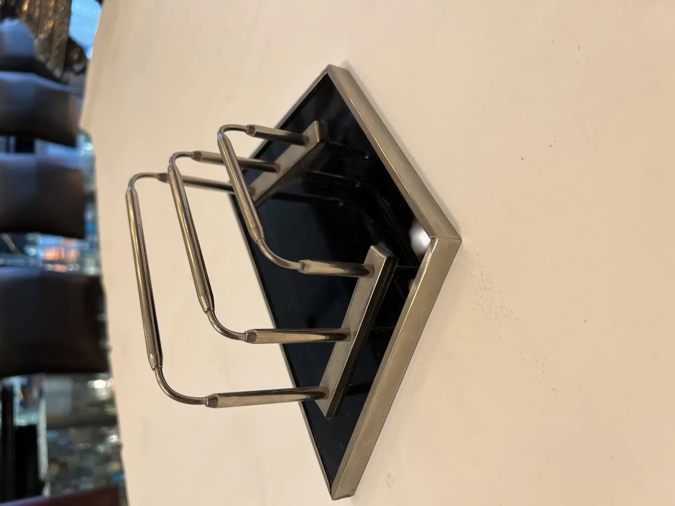 antique WMF card tray in black and metal design