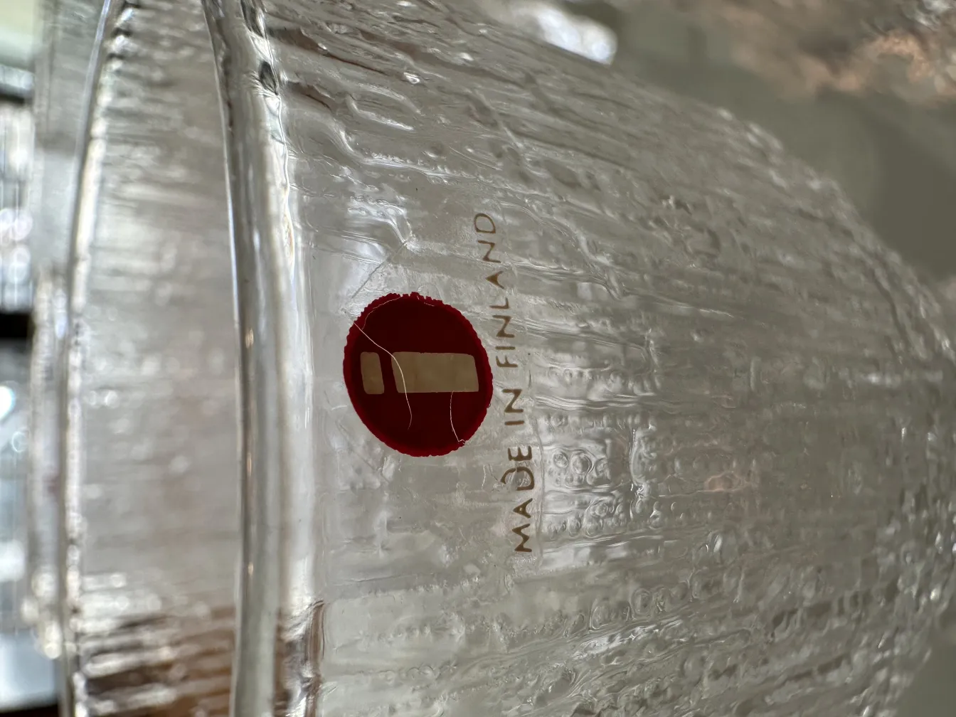 Acht antike tapio wirkkala gläser mit einzigartiger textur