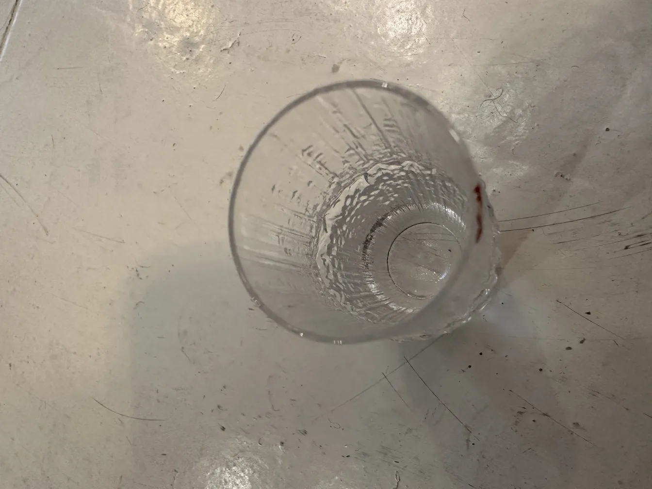 Top view of 6 glasses tapio wirkkala in neutral setting.