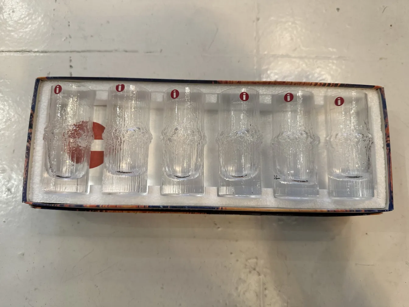 set of 6 antique glasses tapio wirkkala in box