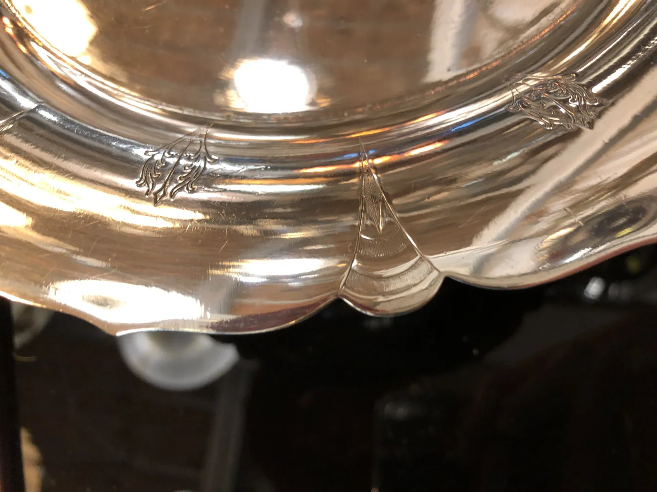 Antique pastry plate with visible decorative details