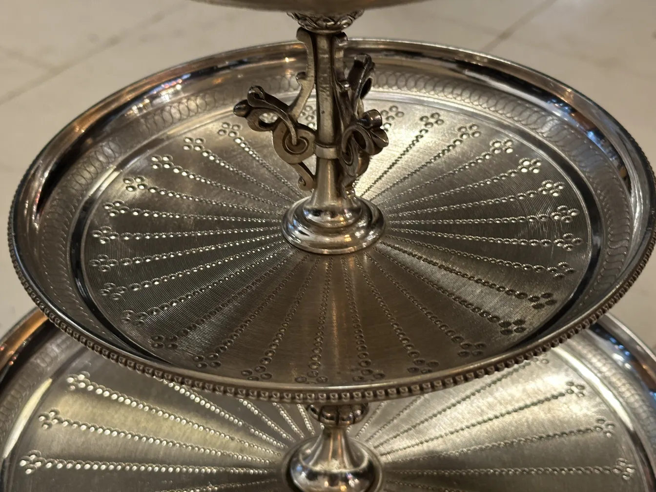 antique pastry plate with decorative design