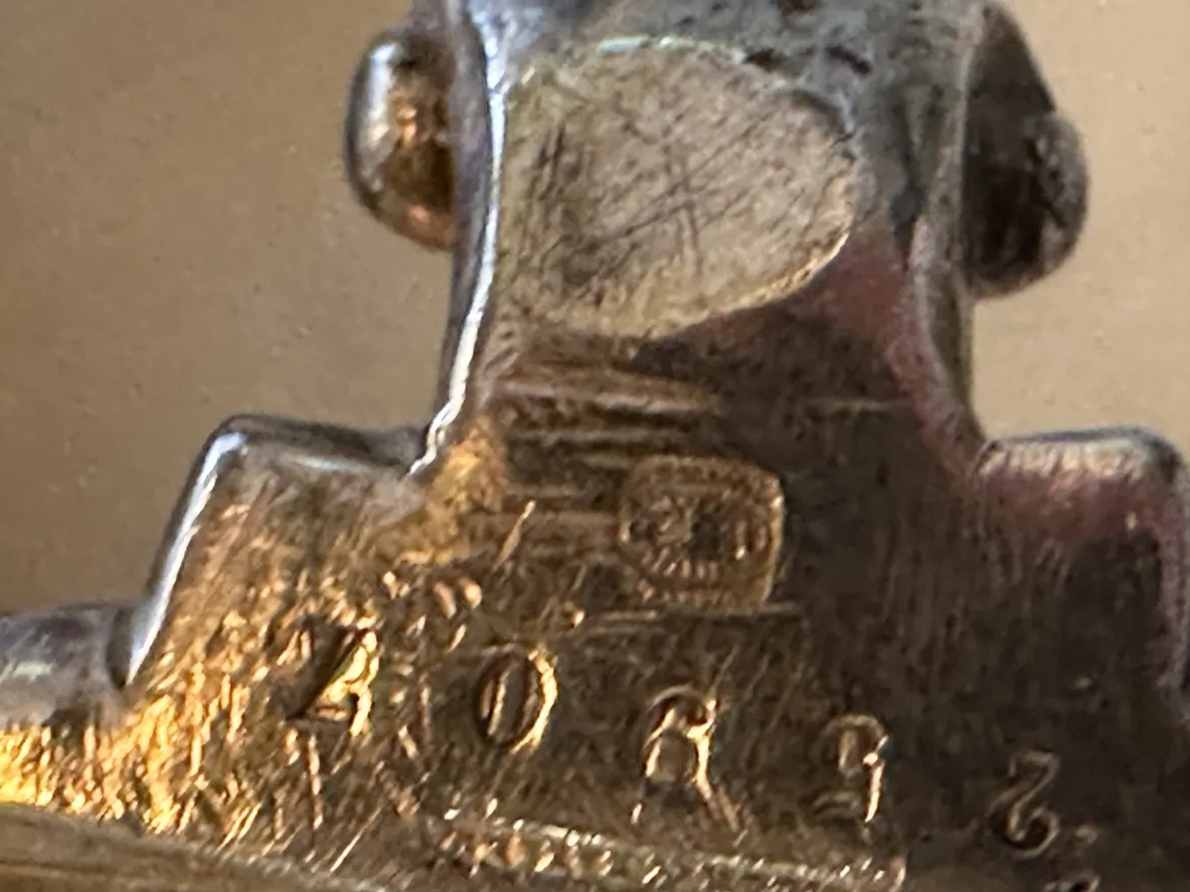 Antique pastry plate featuring a visible inscription and details.